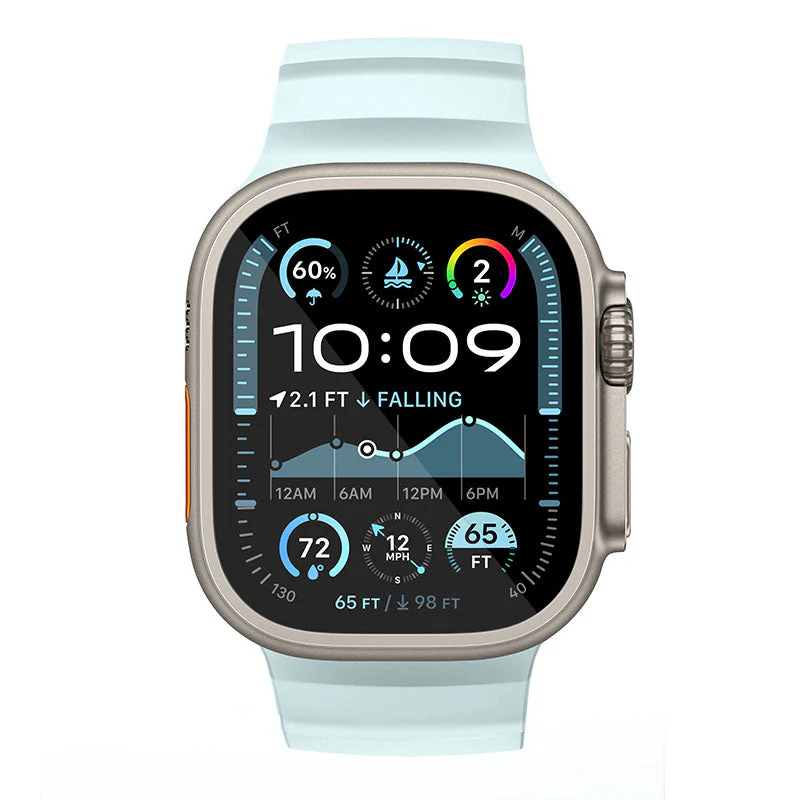 N.Brandz N-SBPro-49-IB Sport Band Pro for Apple Watch 49/46/45/44/42mm Series Ultra, 1-10/SE (Ice Blue)