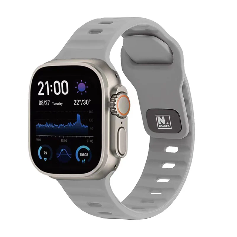 N.Brandz N-Sport49-GY 49mm/45mm/44mm/42mm UrbanStrap Sport Band For Apple watch (Grey)