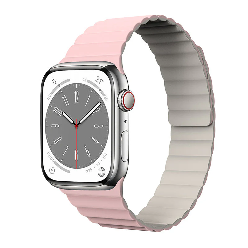 N.Brandz Urbanlife/N-WB41-LINKRE-PW/LINK 41mm/40mm/38mm-Pink White Reversible Apple Watch Bands - Image 3