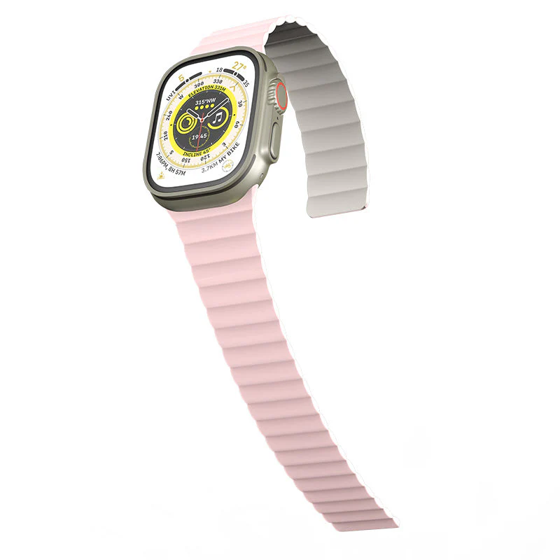N.Brandz Urbanlife/N-WB49-LINKRE-PW/LINK 49mm/45mm/44mm/42mm-Pink White Reversible Apple Watch Bands - Image 3