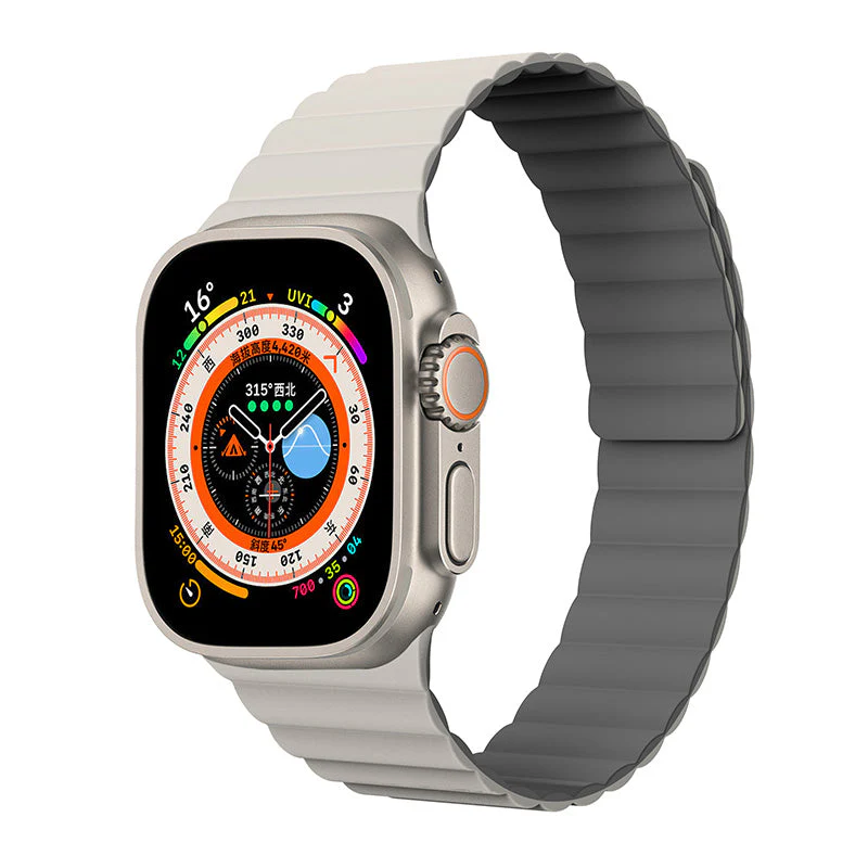 N.Brandz Urbanlife/N-WB49-LINKRE-WG/LINK 49mm/45mm/44mm/42mm-White Grey Reversible Apple Watch Bands - Image 2