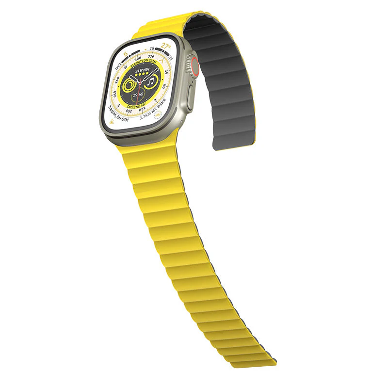 N.Brandz Urbanlife/N-WB49-LINKRE-YG/LINK 49mm/45mm/44mm/42mm-Yellow Grey Reversible Apple Watch Bands - Image 3