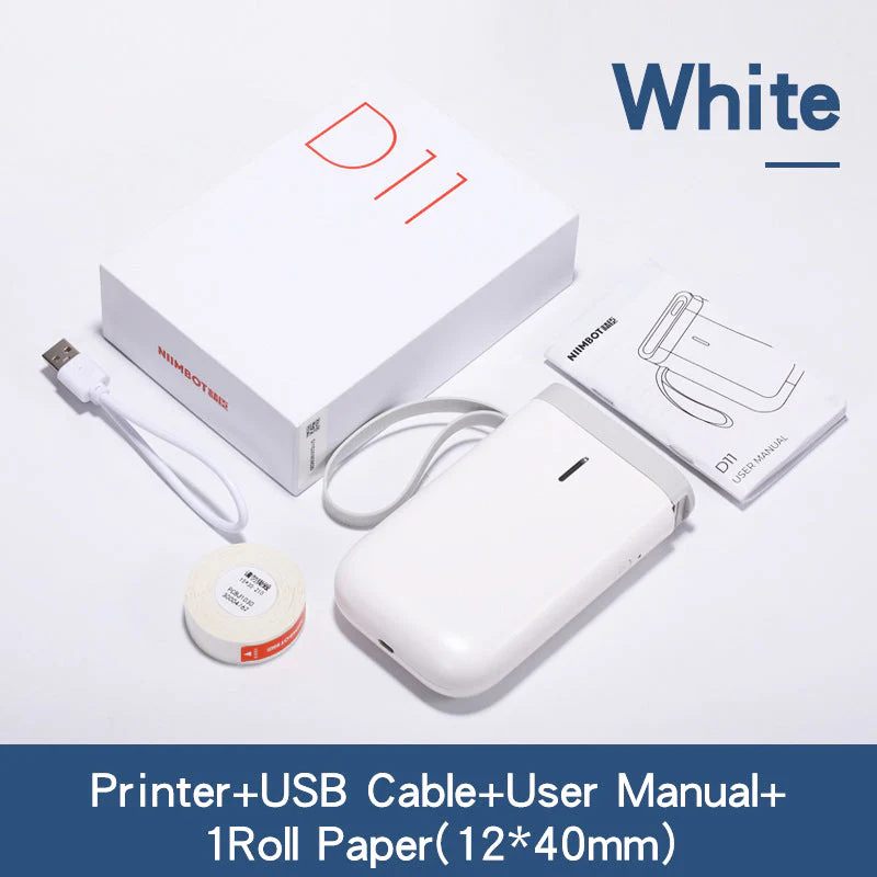 Niimbot D11 Rechargeable Wireless Label Printer White - Image 2