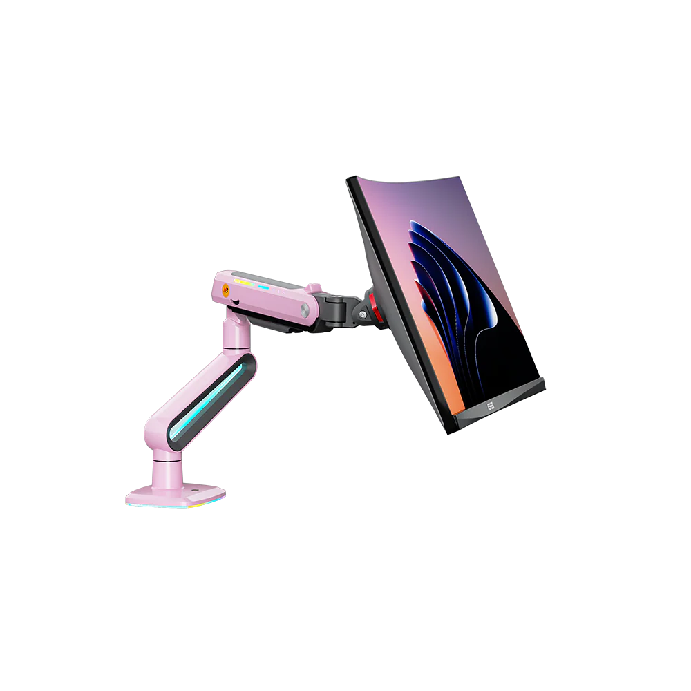 Northbayou J6 Gaming Monitor Arm Pink with RGB