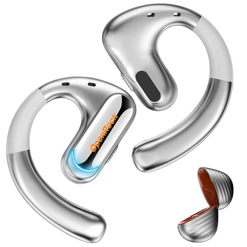 OpenRock Pro Open Ear Air Conduction Earbuds (Silver) - Image 11