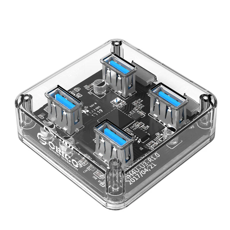 Orico MH4U-U3-10-CR-BP Transparent 4 ports USB 3.0 HUB