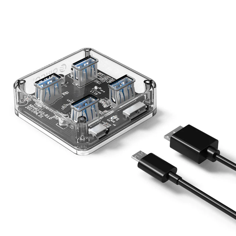 Orico MH4U-U3-10-CR-BP Transparent 4 ports USB 3.0 HUB - Image 4