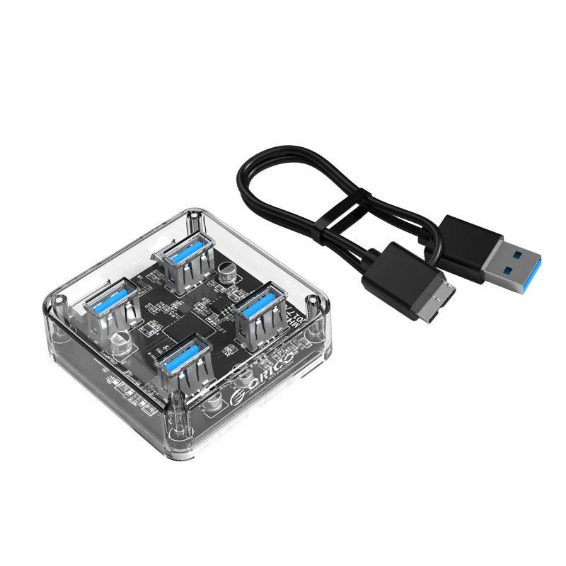 Orico MH4U-U3-10-CR-BP Transparent 4 ports USB 3.0 HUB - Image 5