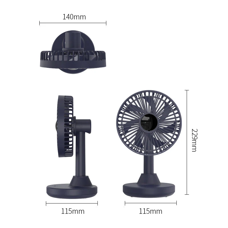 Orico YT-N9C-BL-BP Oscillating Desk Fan (Blue) - Image 2