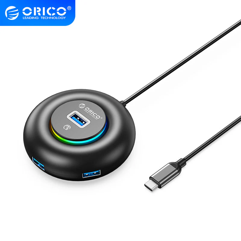 Orico YXR2-C3-10-BK-BP RGB 4-Port USB Hub 1m (Black) - Image 2