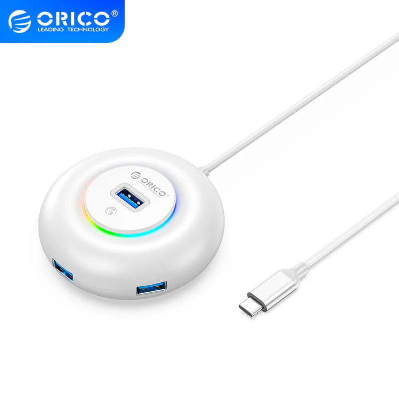 Orico YXR2-C3-10-WH-BP RGB 4-Port USB Hub 1m (White) - Image 2