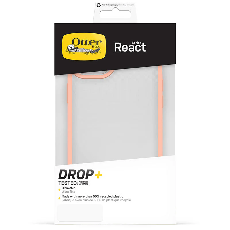 Otterbox iPhone 15 React Plus Peach Perfect (Clear/Peach) - Image 3
