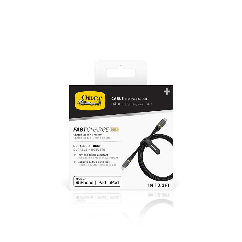 OtterBox Premium USB-C To Lightning 1m Cable (Glamour Black)