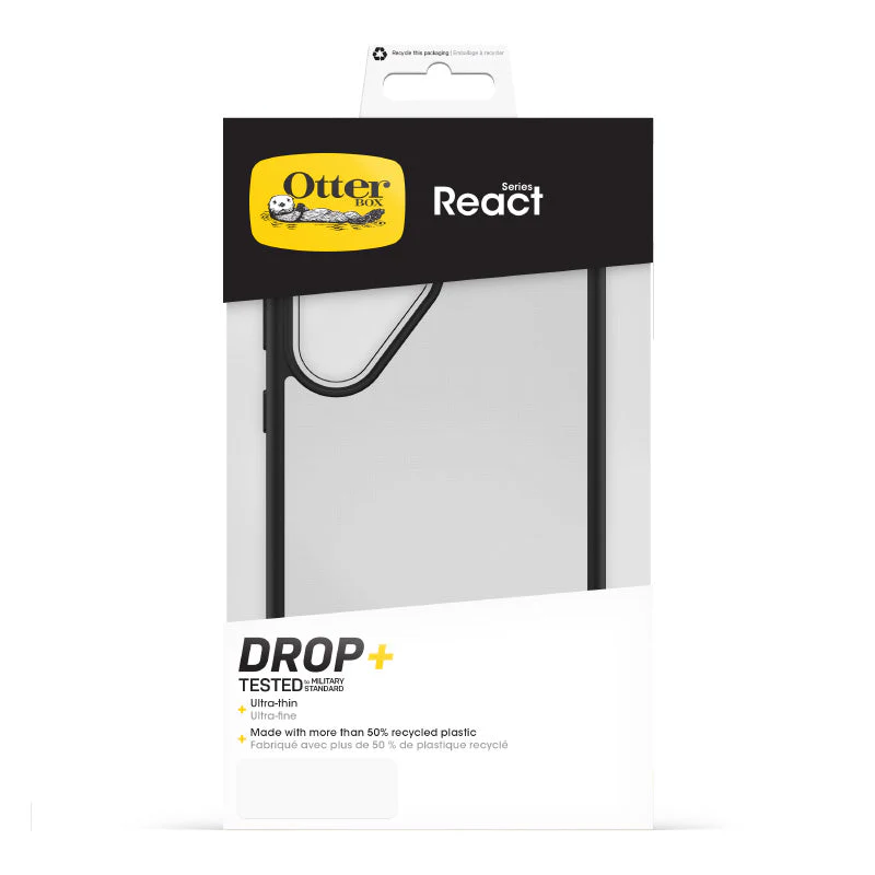Otterbox React S24 Ultra Black Crystal Case for Samsung (Clear/Black) - Image 3