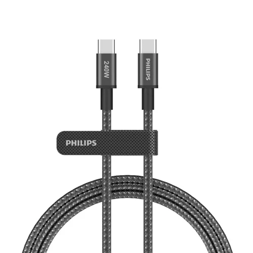 Philips DLC7060C/00 C-C Cable 2m 5A 240W Black Braided 480Mbps - Image 4