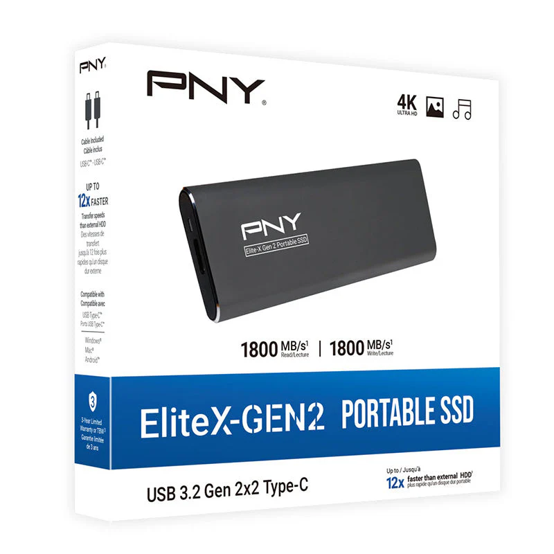PNY Elite-X USB 3.2 Gen 2x2 4TB Portable SSD - Image 4