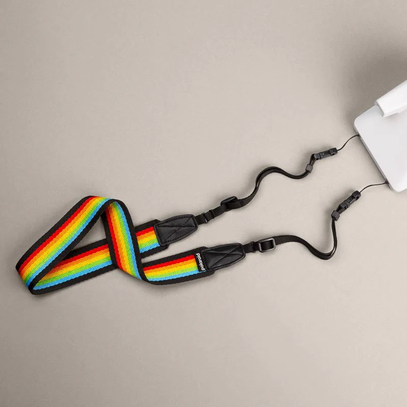 Polaroid Camera Strap Flat - Rainbow Black - Image 2