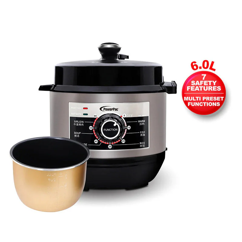 PowerPac PPC622-GY Pressure Cooker 6.0L - Image 2