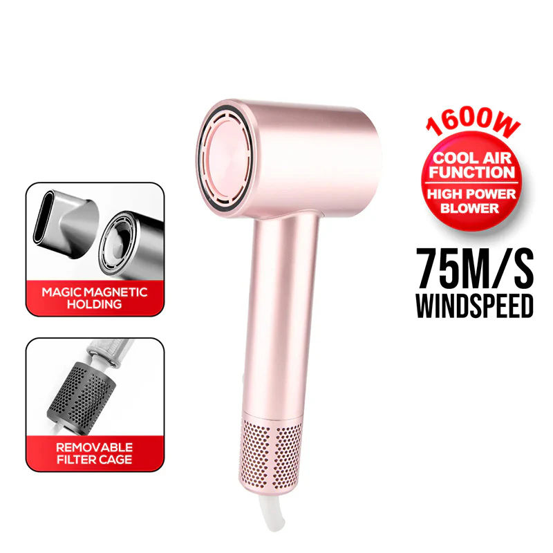 PowerPac PPH2858 High Speed Hair Dryer (Pink) - Image 3