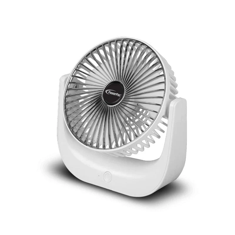PowerPac PPUF225 6'' 3 Speed USB Desk Fan (White)