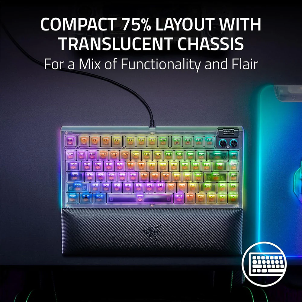 Razer BlackWidow V4 75% Wired Gaming Keyboard (Phantom White) - Image 4
