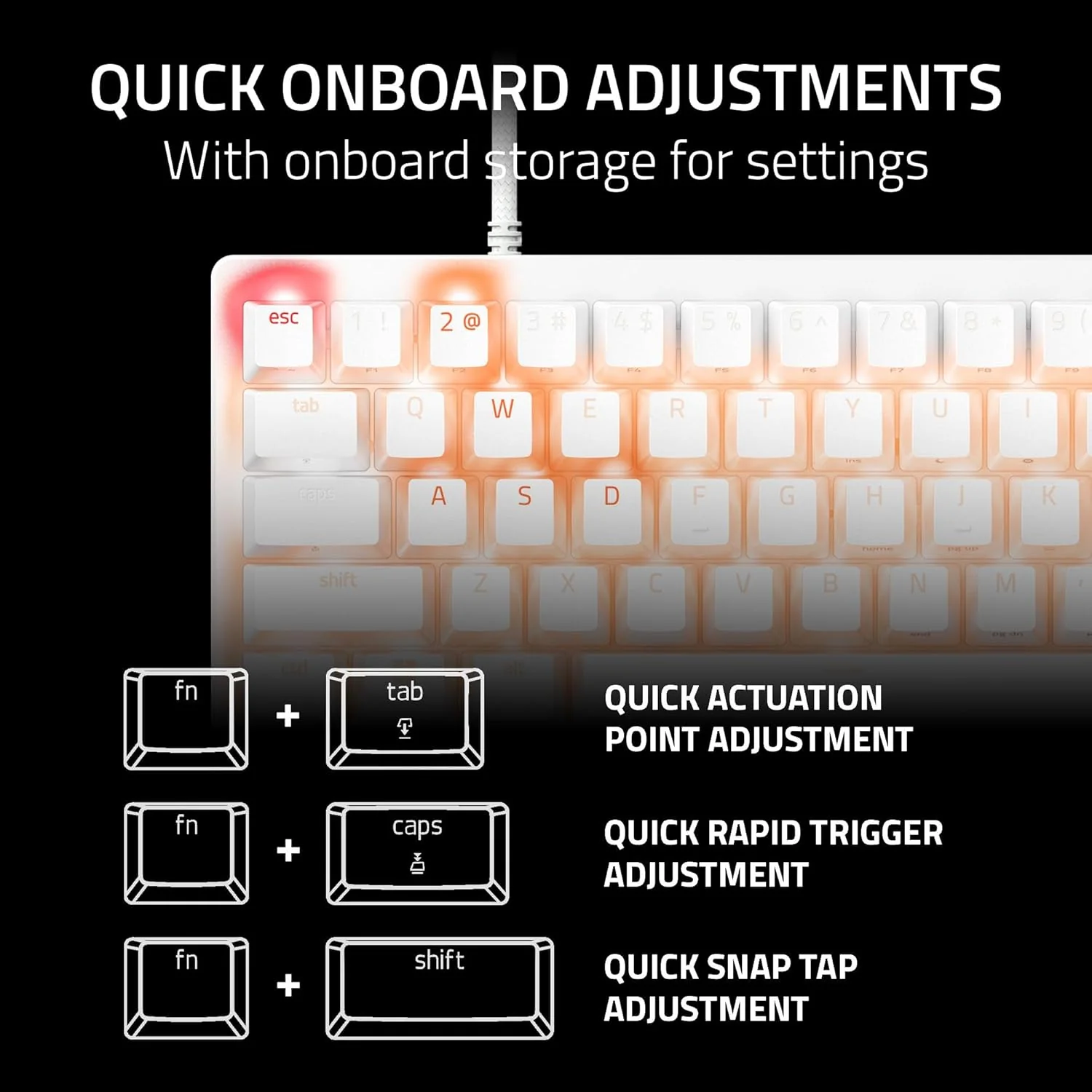 Razer Huntsman V3 Pro Mini Wired Gaming Keyboard (White) - Image 5