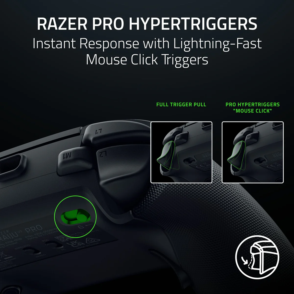 Razer Raiju V3 Pro - Wireless Gaming Controller for PlayStation 5 & PC - Black - Image 5