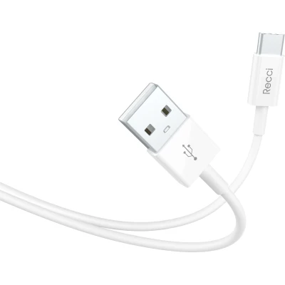 Recci RCT-Z100 USB A to Type-C USB2.0 2.1A Cable 1M (White)