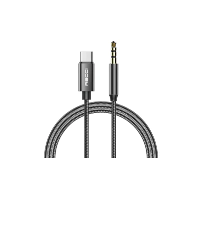 Recci RH03 Type C to 3.5mm Aux Audio Cable 1M Black