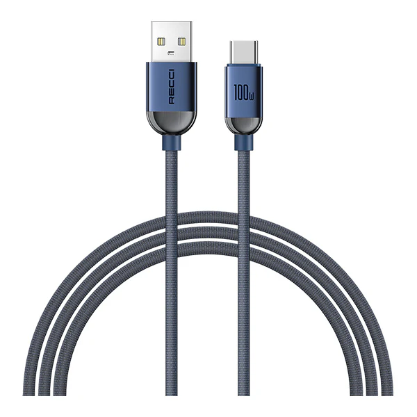 Recci RS09C USB-A to Type-C 100W Charging Cable 1.2M (Midnight Blue)