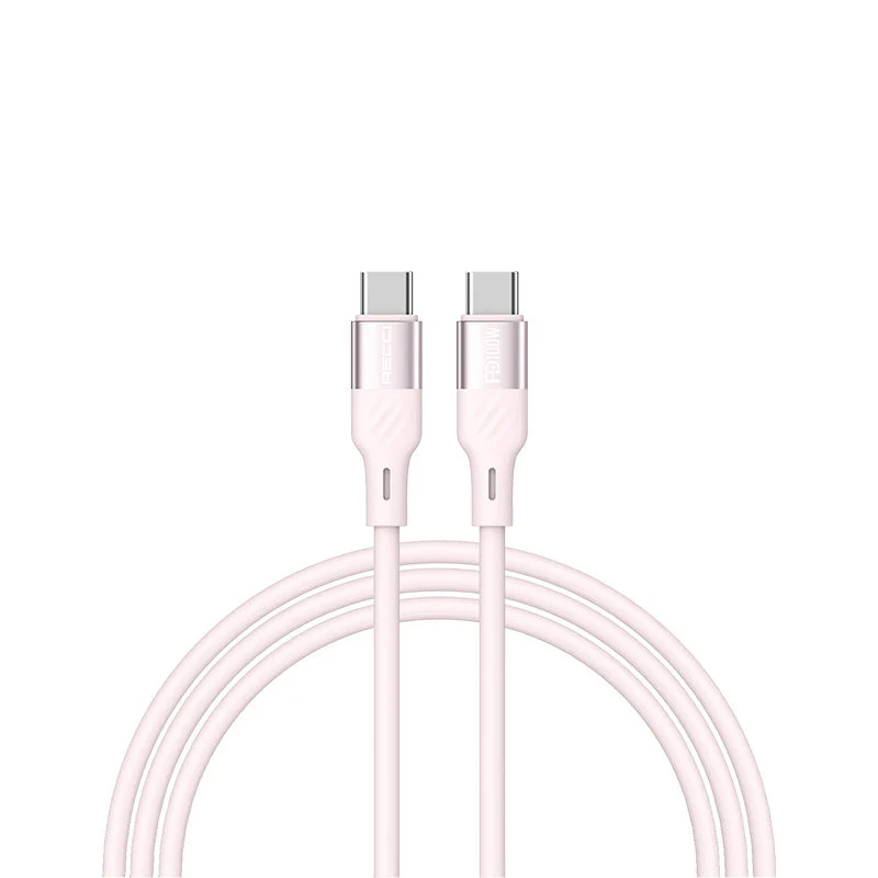 Recci RS22CC PD100W C-C Fast Charge Silicon Data Cable (1.5M) - Powder - Image 3