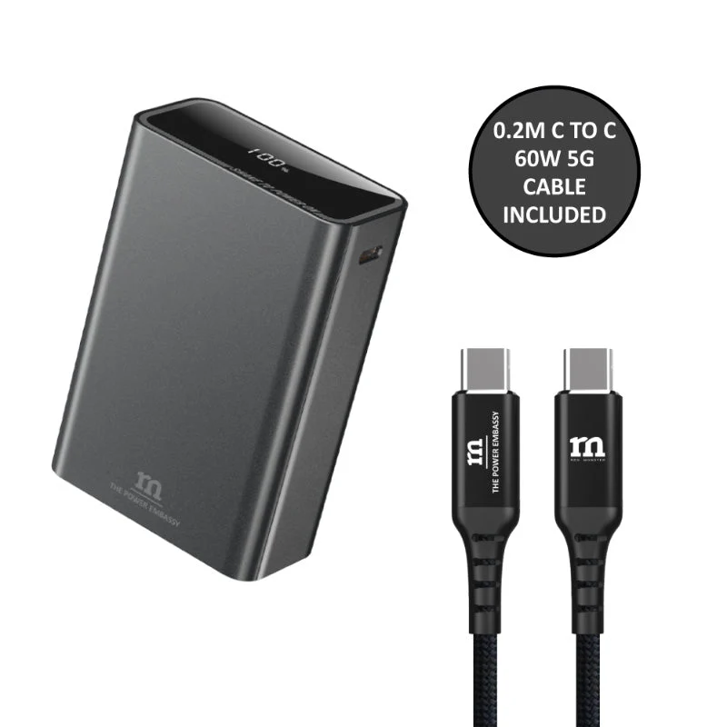 Redmonster 20000mAh 65W Power Bang Pro+ with 0.2m C to C Cable (Grey) - Image 5