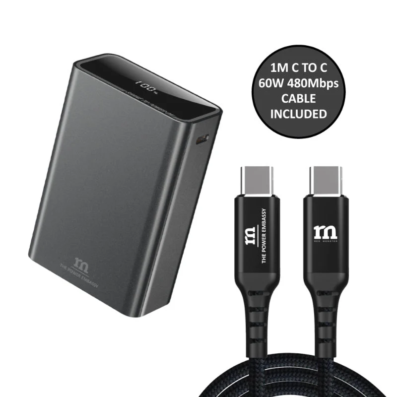 Redmonster 20000mAh 65W Power Bang Pro+ with 1m C to C Cable (Grey) - Image 2