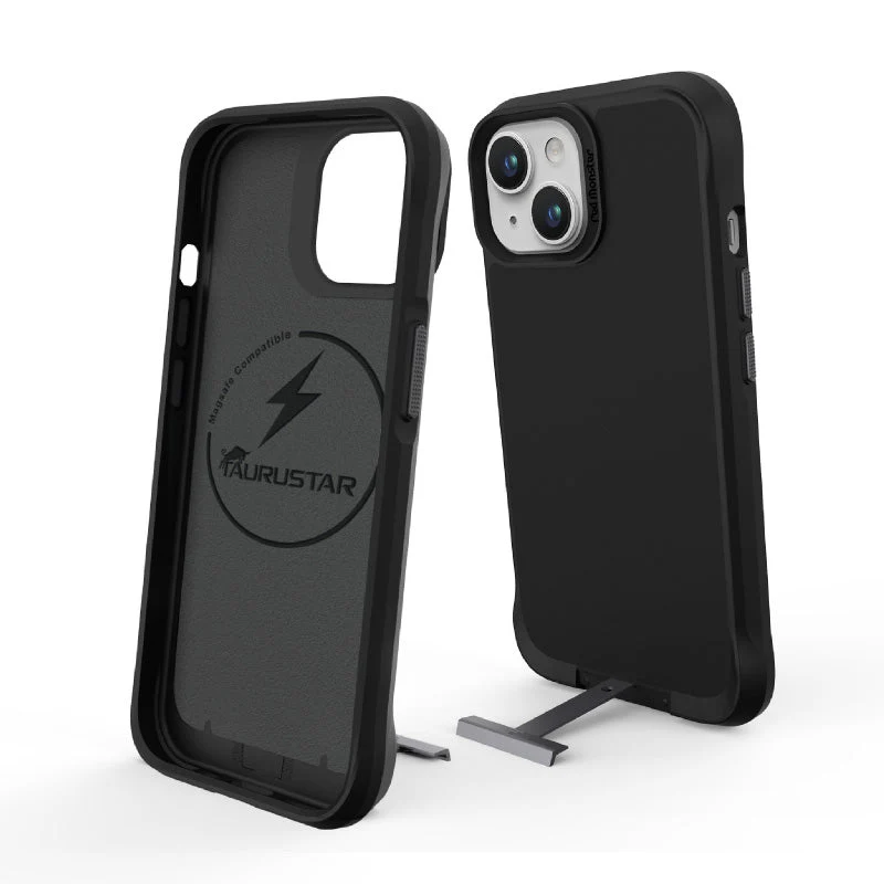 Redmonster iPhone 15 Plus (6.7“) Pure Mag-B Stand Black Armour Tough Naked Hard