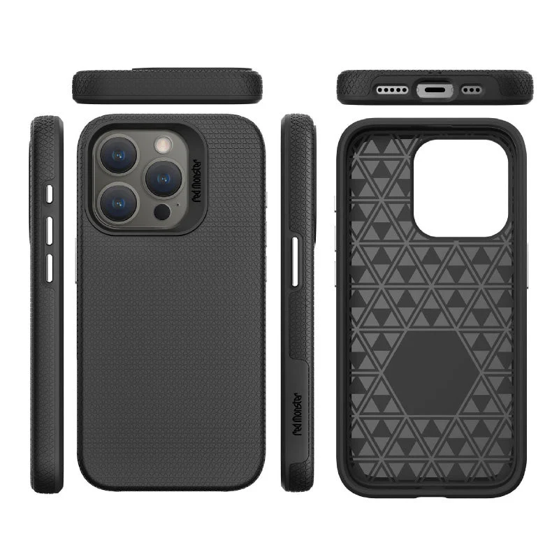 Redmonster iPhone 15 Pro (6.1“) Hybrid Mag Black Armour Tough Naked Hard - Image 4