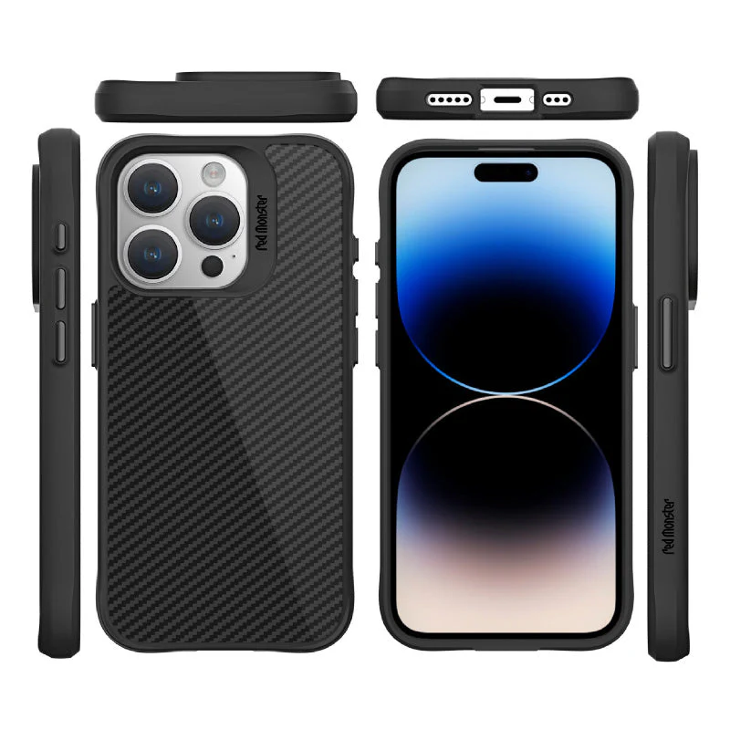 Redmonster iPhone 15 Pro (6.1“) Pure Carbon Black Armour Tough Naked Hard