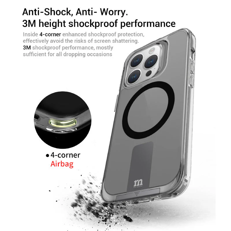 Redmonster iPhone 15 Pro (6.1“) Pure Mag-A Stand Grey Armour Tough Naked Hard