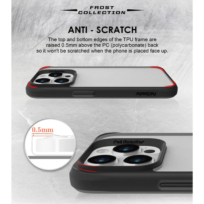 Redmonster iPhone 15 Pro (6.1“) Pure Shield Frost Black Armour Tough Naked Hard - Image 2