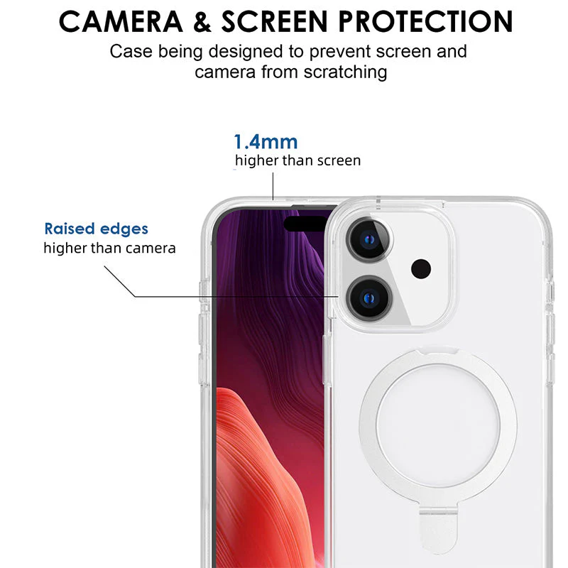 Redmonster iPhone 16 6.1 (2024) ATN Hard Hybrid Sky Stand Mag - Clear