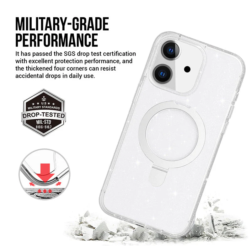 Redmonster iPhone 16 6.1 (2024) ATN Hard Hybrid Sky Stand Mag - Crystal
