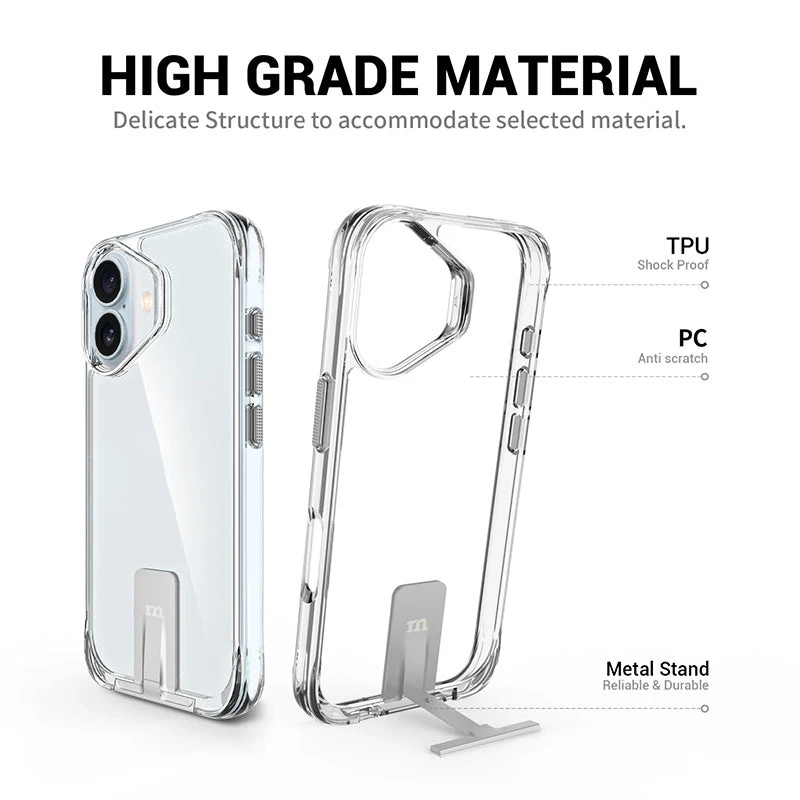 Redmonster iPhone 16 6.1 (2024) ATN Hard Pure Stand Clear - Image 2