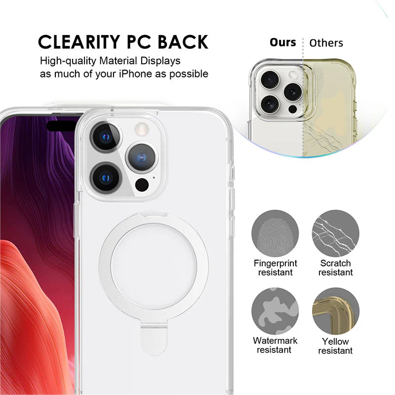 Redmonster iPhone 16 Pro Max 6.9 (2024) ATN Hard Hybrid Sky Stand Mag - Clear - Image 3