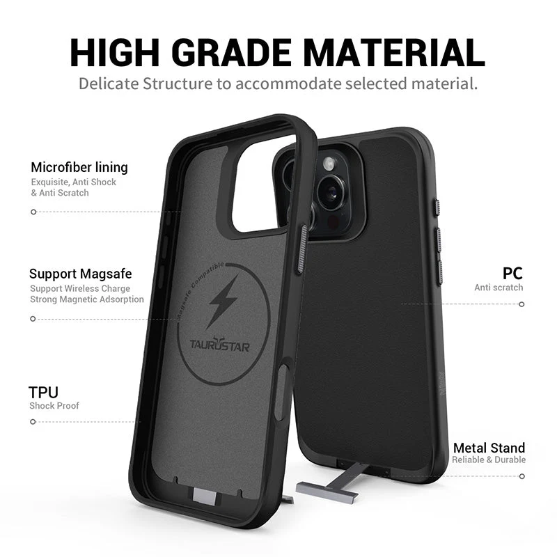 Redmonster iPhone 16 Pro Max 6.9 (2024) ATN Hard Pure Stand Mag - Black - Image 3