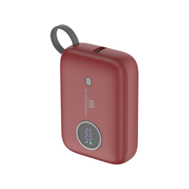 Redmonster Power Bang Mini 10000mAh PD20W with Built-in USB-C Cable (Red)
