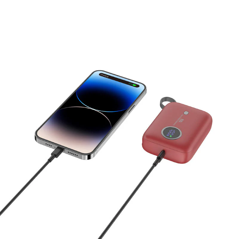 Redmonster Power Bang Mini 10000mAh PD20W with Built-in USB-C Cable (Red) - Image 2