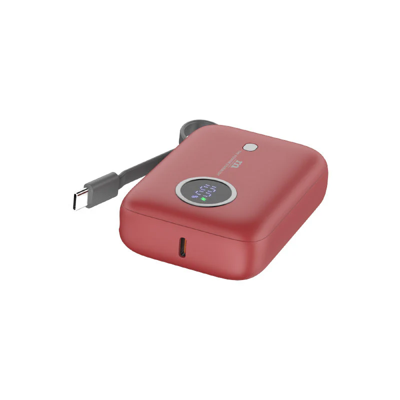 Redmonster Power Bang Mini 10000mAh PD20W with Built-in USB-C Cable (Red) - Image 5