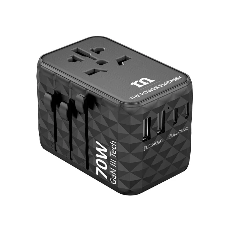 Redmonster World Plug Pro PD70W Universal Travel Adapter (Black)