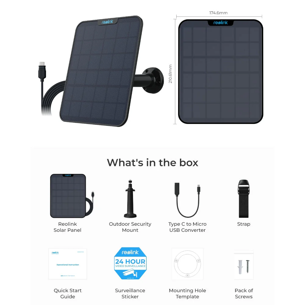 Reolink Solar Panel 2 (Black) - Image 7