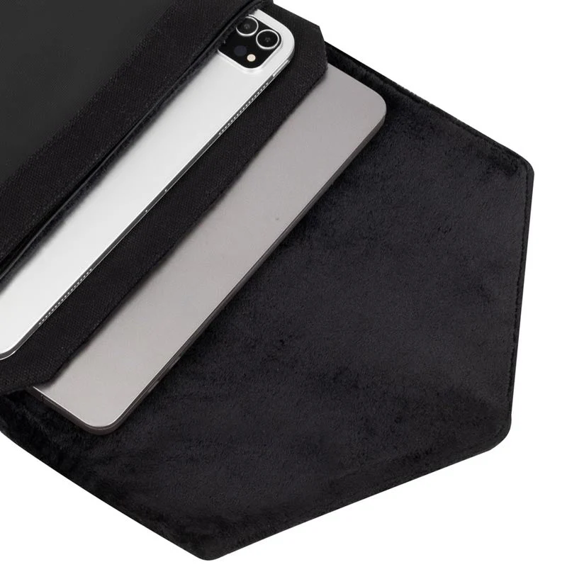 Rivacase Cardiff Canvas Sleeve for Macbook Pro 13-14, Black - Image 2