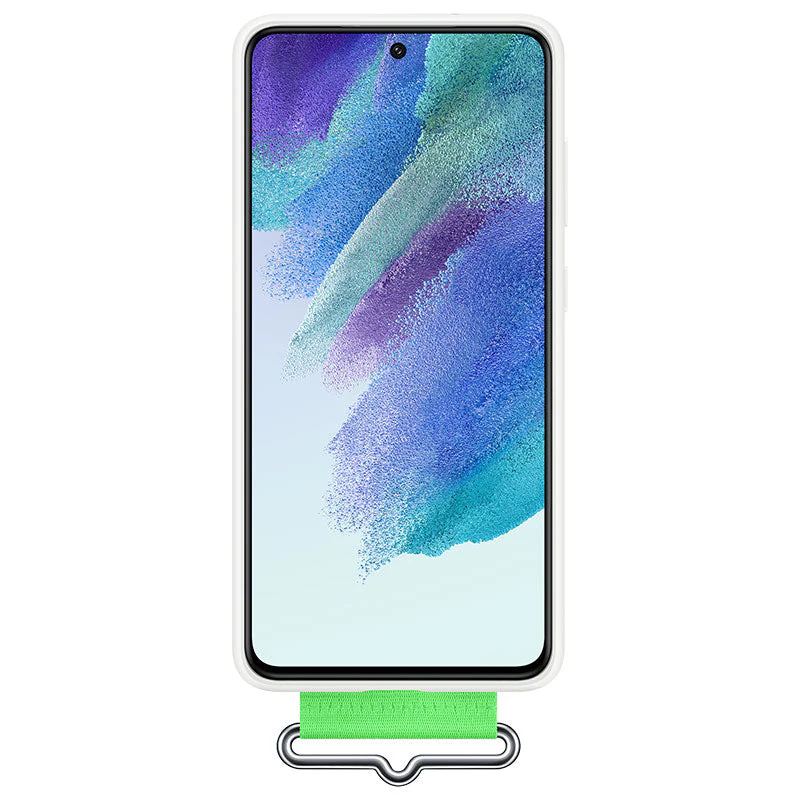 Samsung EF-GG990TWEGWW Galaxy S21 FE 5G Silicone With Strap Cover (White) - Image 2